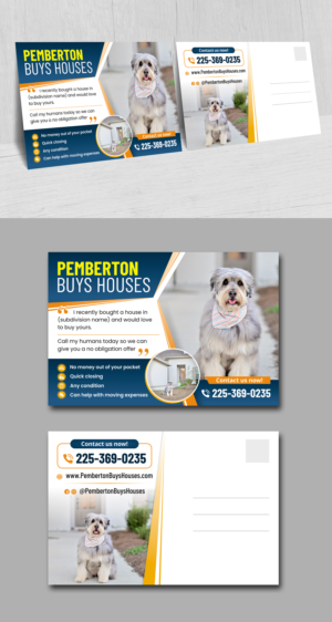 Dog themed post card for homeowners that may be willing to sell their house. | Postkarten-Design von ecorokerz