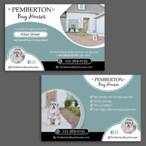 Dog themed post card for homeowners that may be willing to sell their house. | Postkarten-Design von DA.