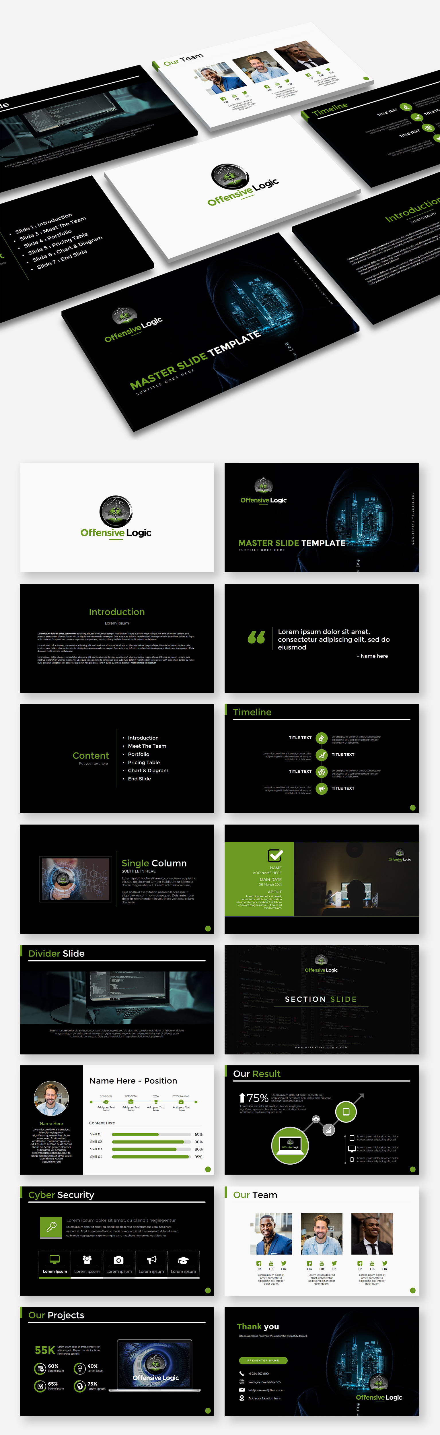 PowerPoint Design by Luvinda for Offensive Logic | Design #26371367