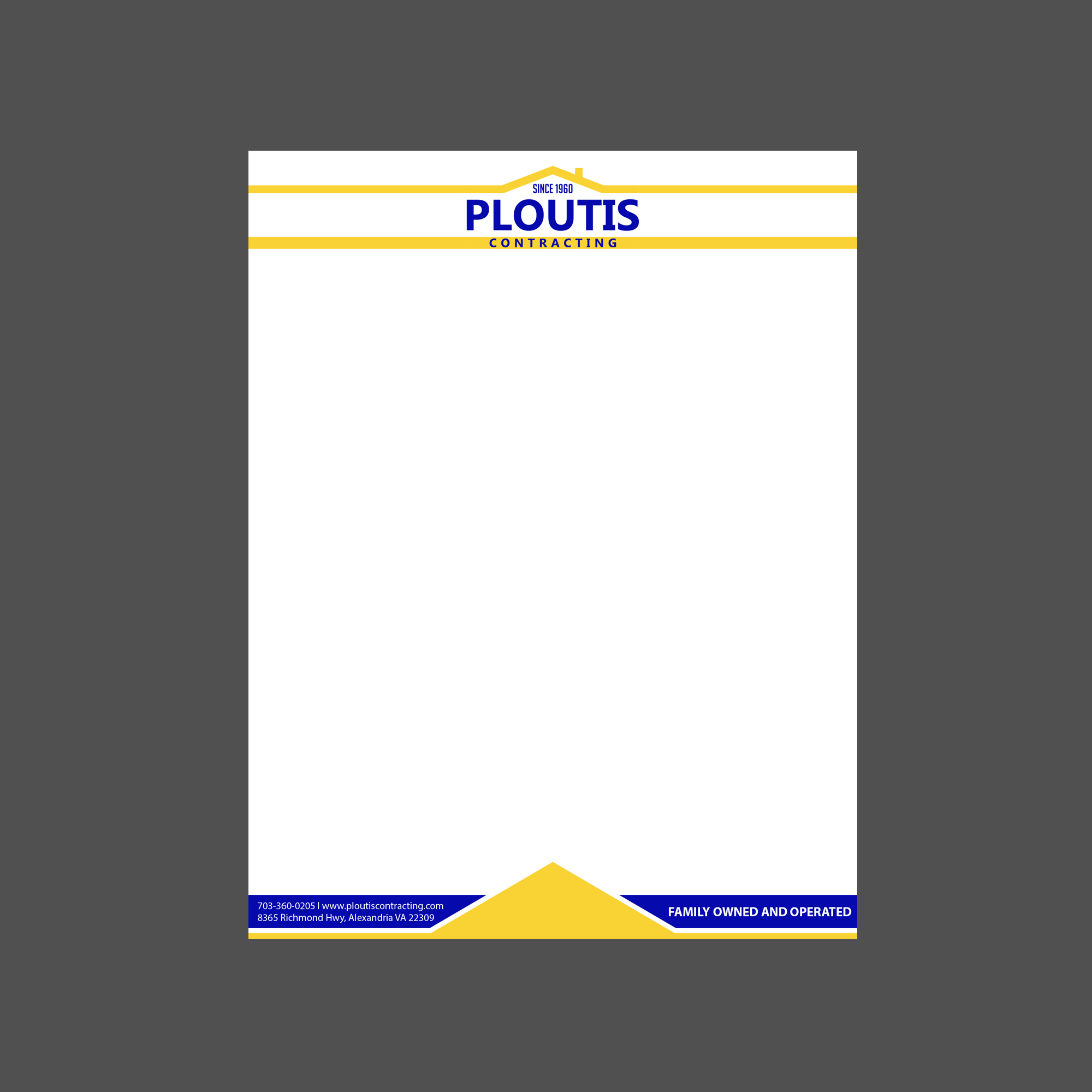 Letterhead Design by itarahma for ploutis contracting | Design #26330907