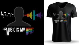Music is my drug | T-Shirt-Design von Al Pech