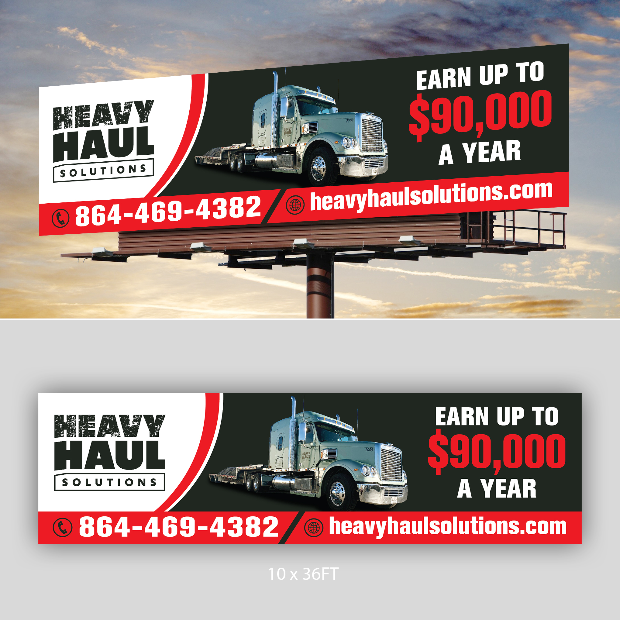 Billboard Design by mmmarif1982 for Heavy Haul Solutions | Design #26331661