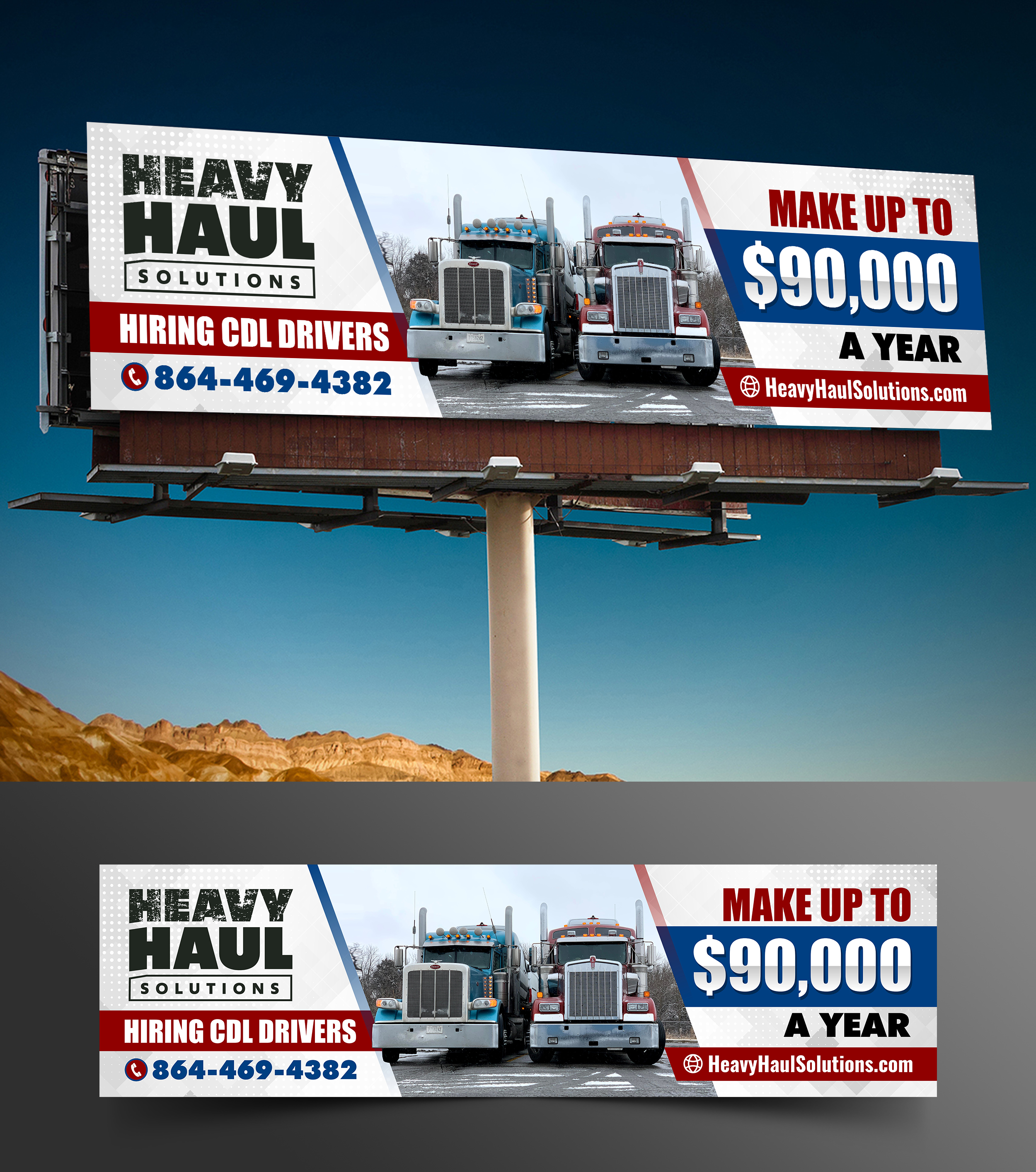 Billboard Design by ecorokerz for Heavy Haul Solutions | Design #26332886