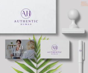The logo should be a word mark with the text "authentic human" | Logo Design by step forward 2