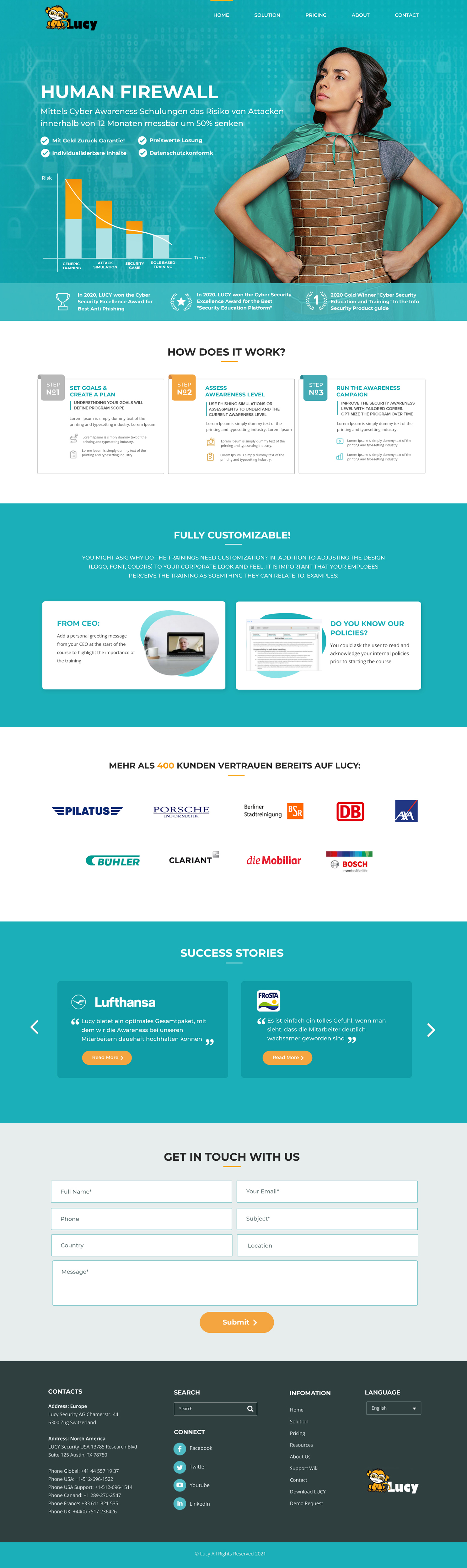 Web Design by Blue Sparrow for LUCY Security AG | Design #26341248