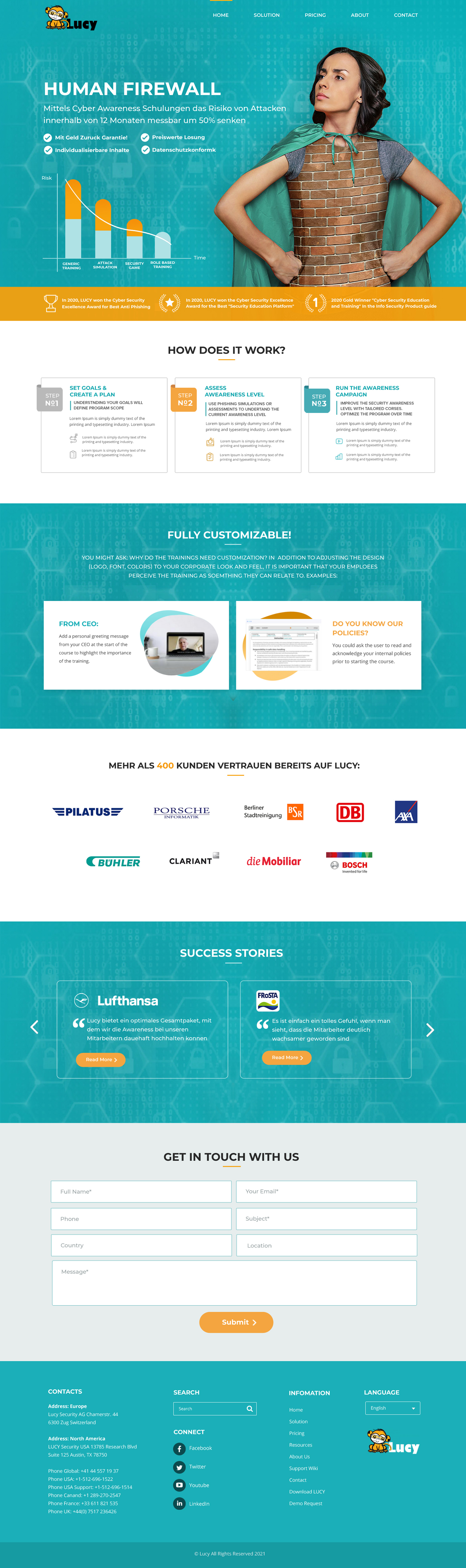 Web Design by Blue Sparrow for LUCY Security AG | Design #26341249