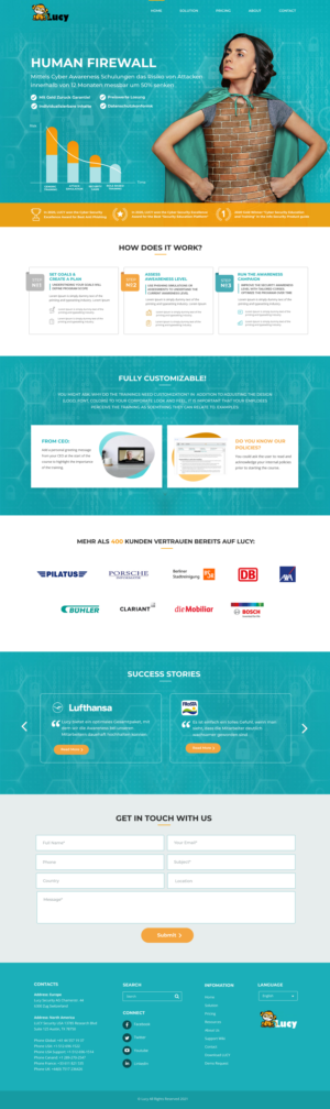 Web Design by Blue Sparrow for LUCY Security AG | Design: #26341249