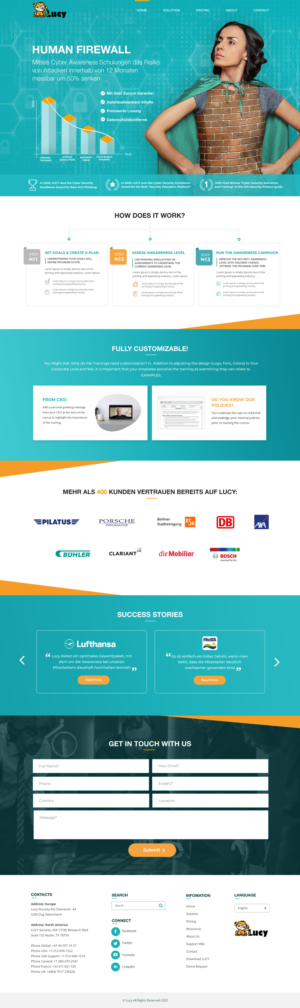 Web Design by Blue Sparrow for LUCY Security AG | Design: #26341250