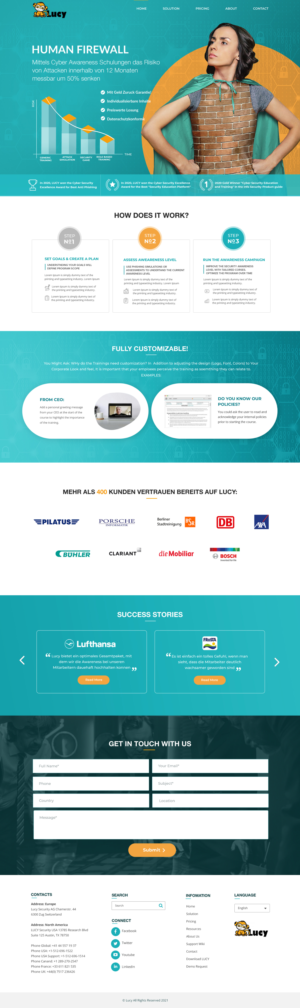 Web Design by Blue Sparrow for LUCY Security AG | Design: #26341251