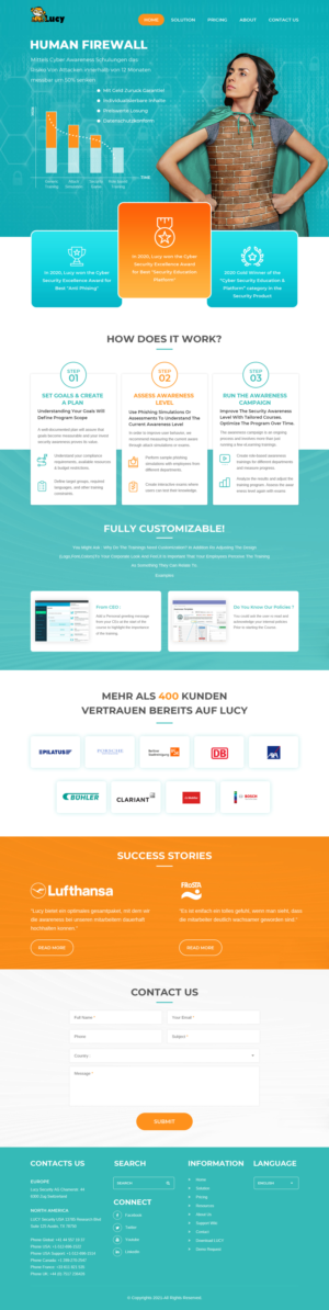 Web Design by Creative Capture for LUCY Security AG | Design #26335134