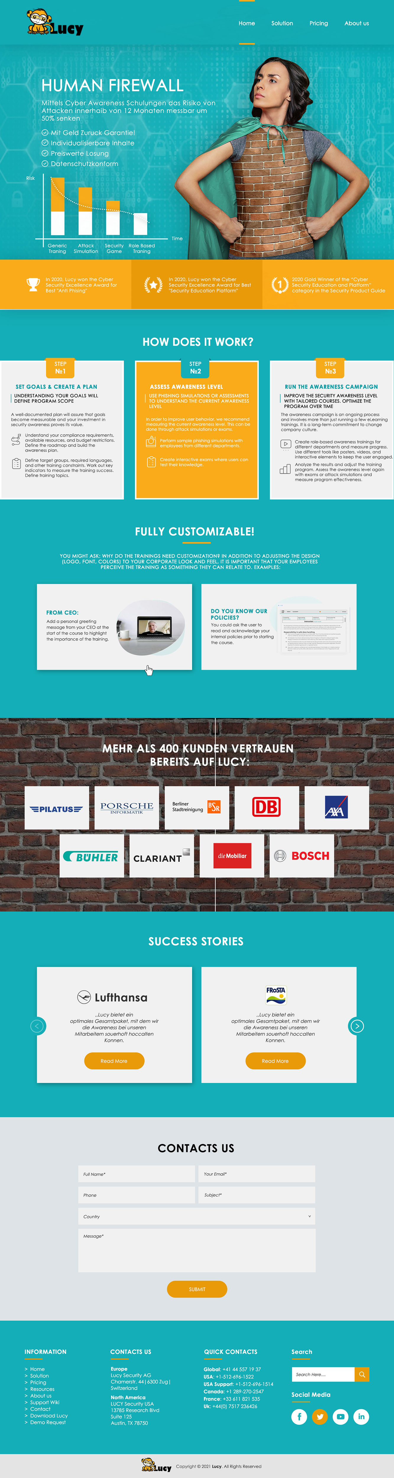 Web Design by bdesigner9 for LUCY Security AG | Design #26342560