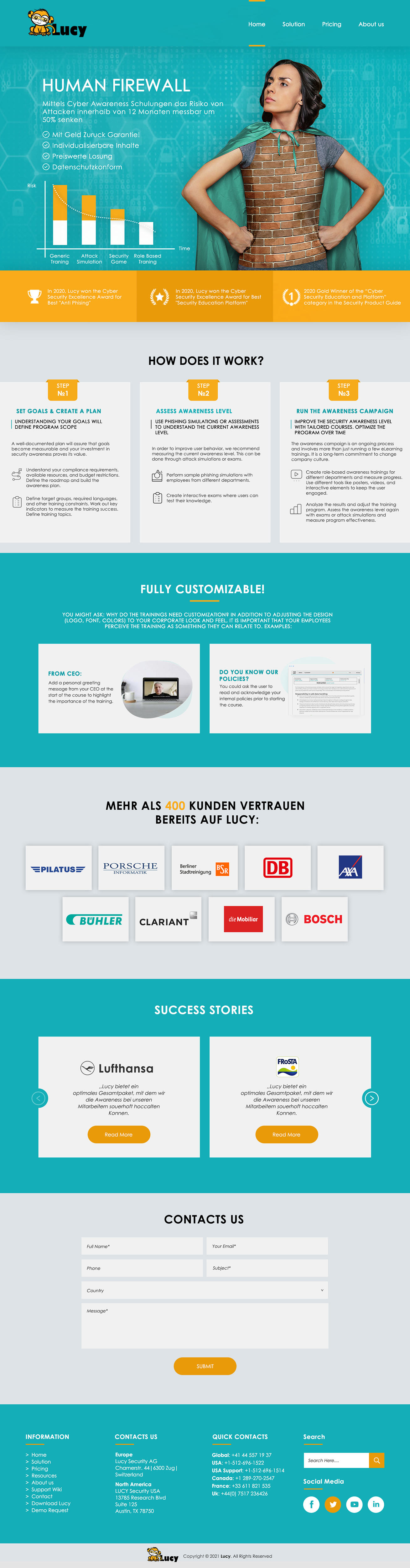 Web Design by bdesigner9 for LUCY Security AG | Design #26349416