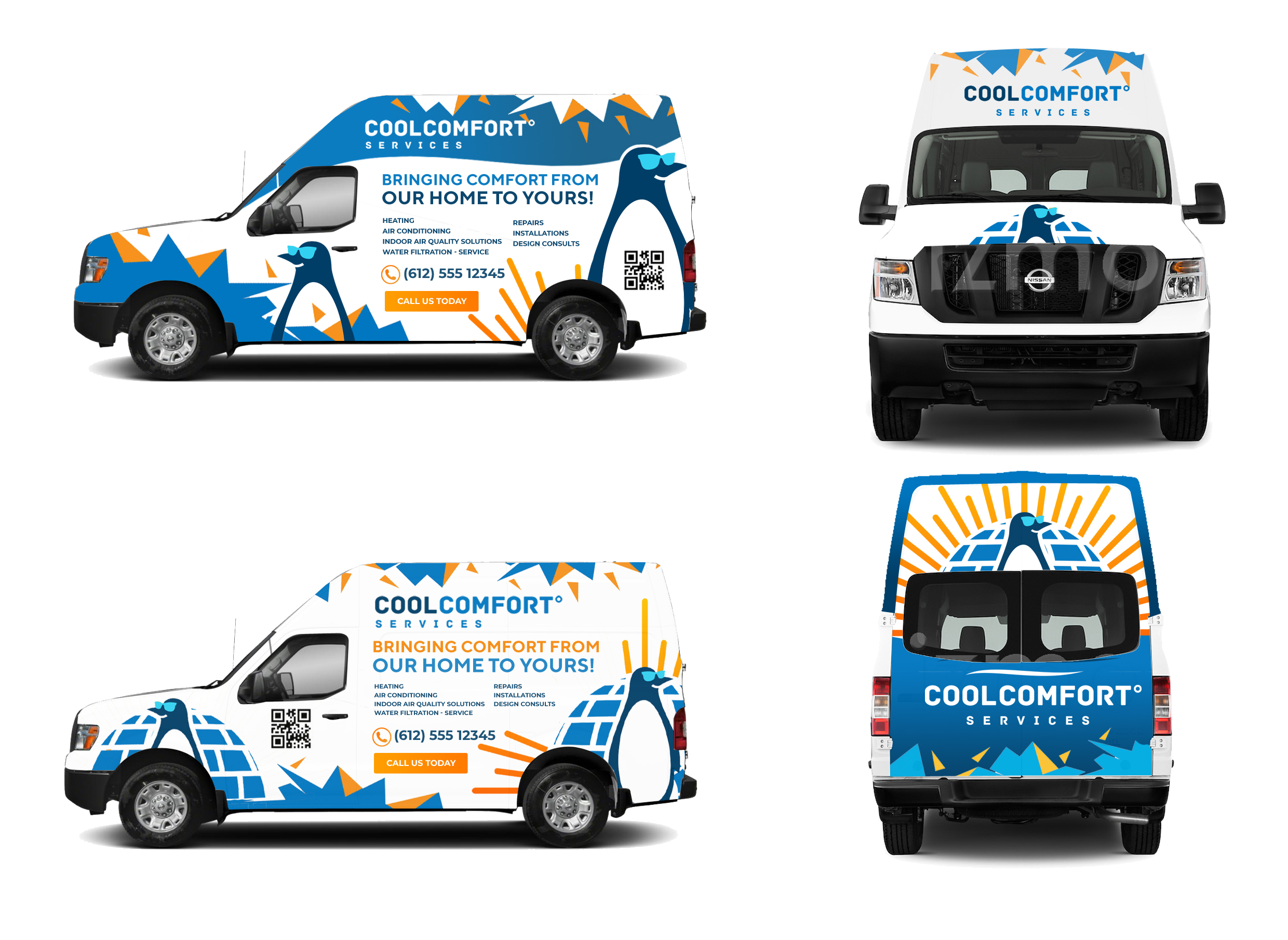 Design de Covering de Véhicule par Blue Sparrow pour Cool Comfort Services | Design #26332121