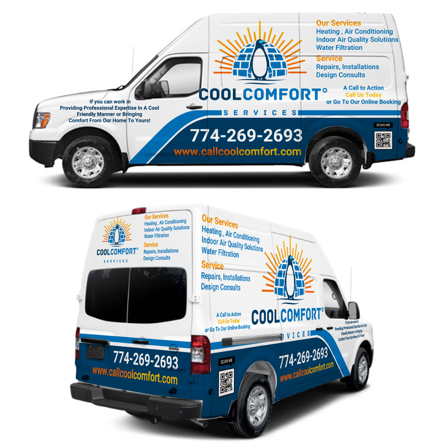 Car Wrap Design by LAXMI DESIGNHUB for Cool Comfort Services | Design #26341246