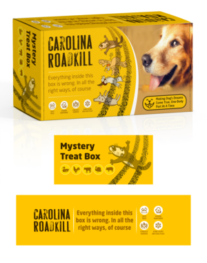 Carolina Road Kill Dog Treat Box | Diseño de Empaque por Navisol Creatives