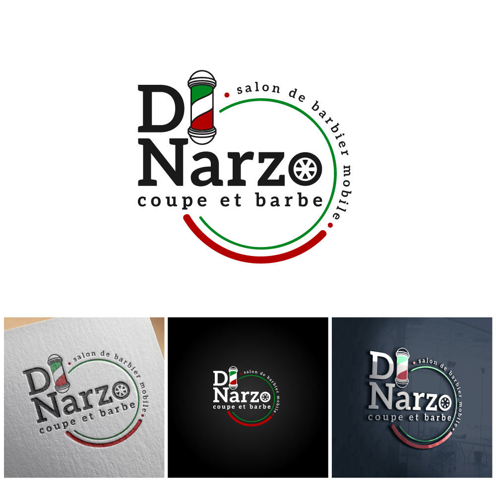 Logo Design by michellefrances for Di Narzo, coupe et barbe | Design #26358721