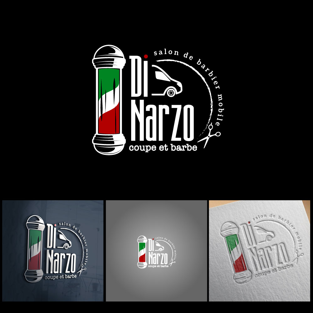 Logo Design by michellefrances for Di Narzo, coupe et barbe | Design #26374149