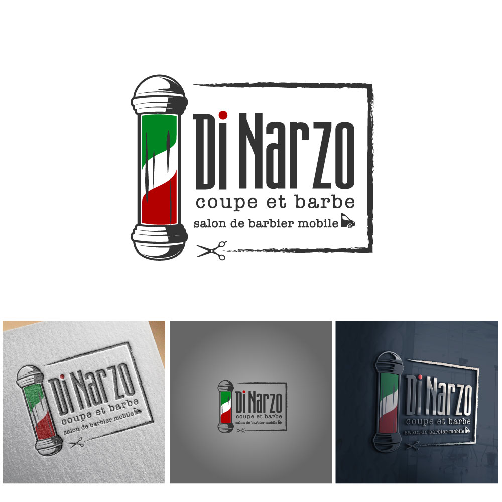 Logo Design by michellefrances for Di Narzo, coupe et barbe | Design #26375441