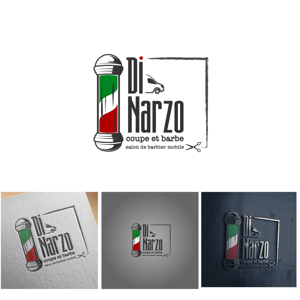 Logo Design by michellefrances for Di Narzo, coupe et barbe | Design #26375443