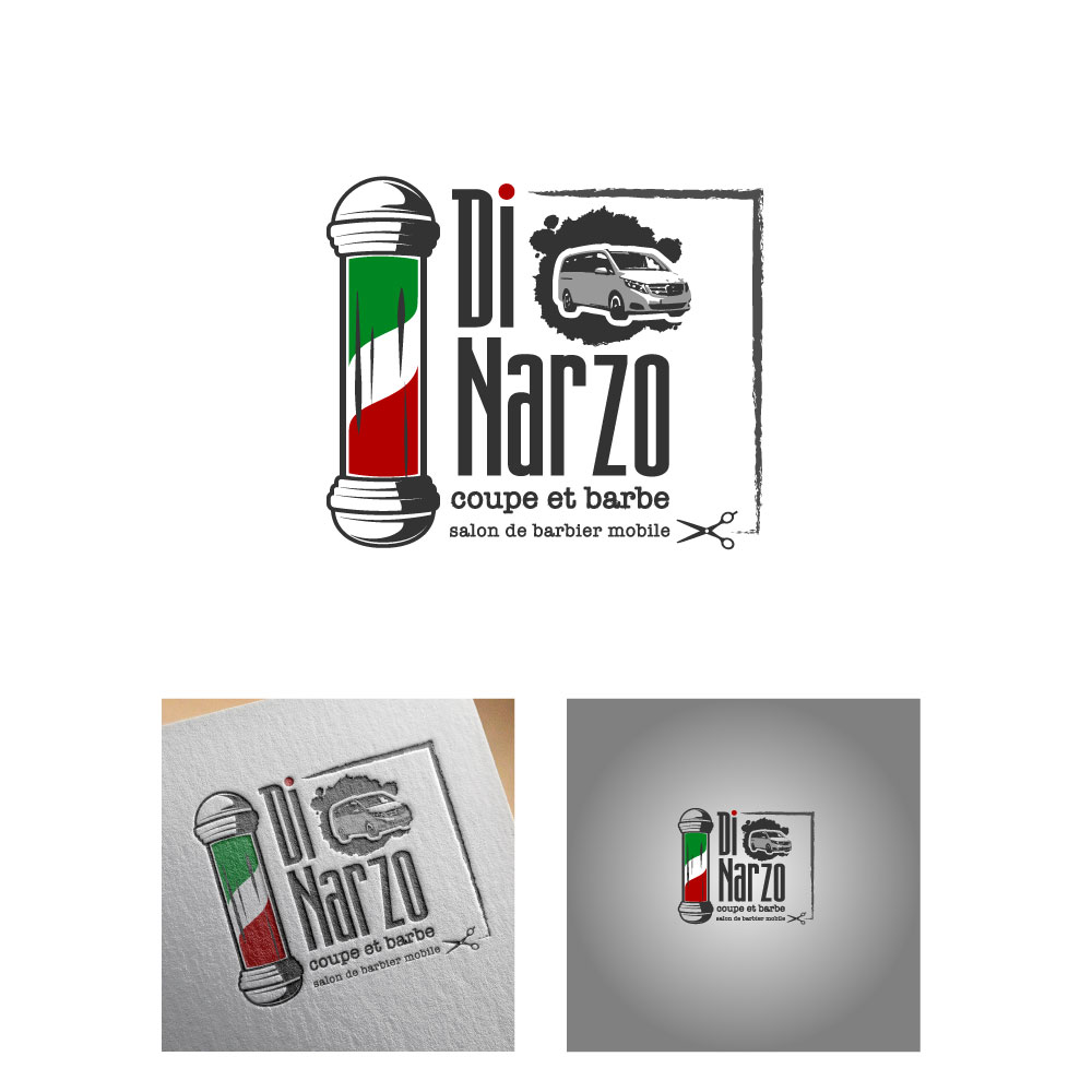 Logo Design by michellefrances for Di Narzo, coupe et barbe | Design #26378527