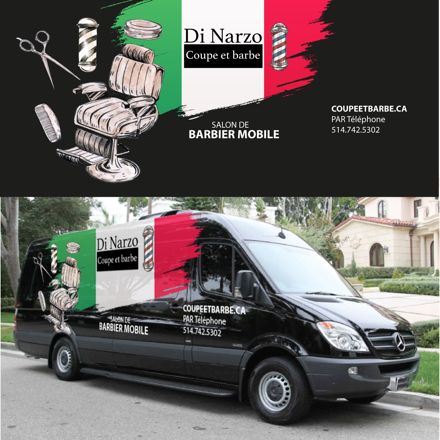 Logo Design by vigie for Di Narzo, coupe et barbe | Design #26367935