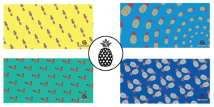 Tropical, Pineapple themed golf towel | Design Graphique par Manhkokoro