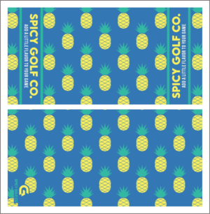 Tropical, Pineapple themed golf towel | Graphic Design by Feni:)