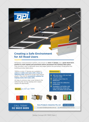 Traffic product supplier - Temporary Raised Pavement Markers | Flyer Design by D Creative