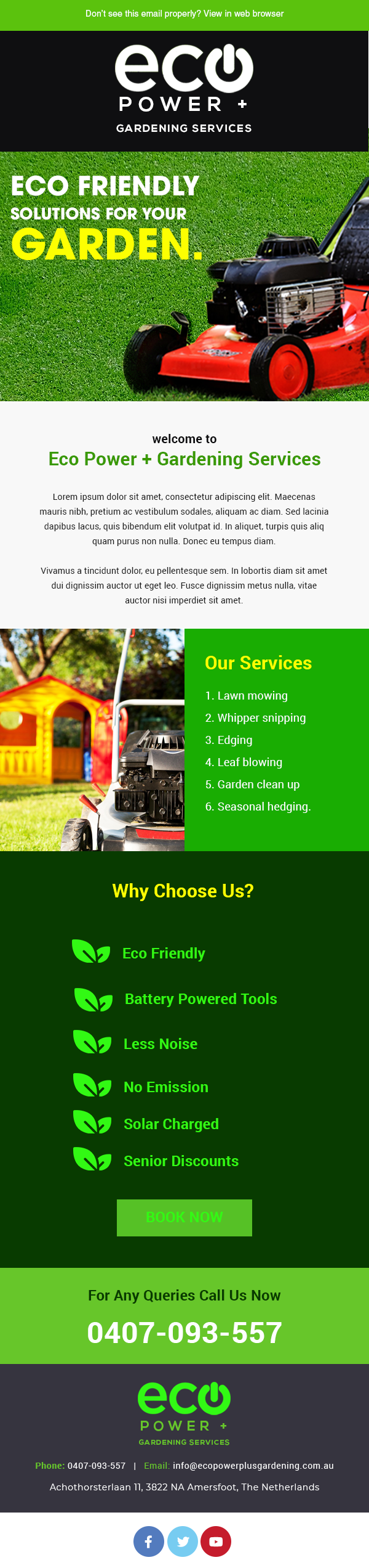 Email Marketing Design by Expert Designer for eco power + gardening | Design #26464136