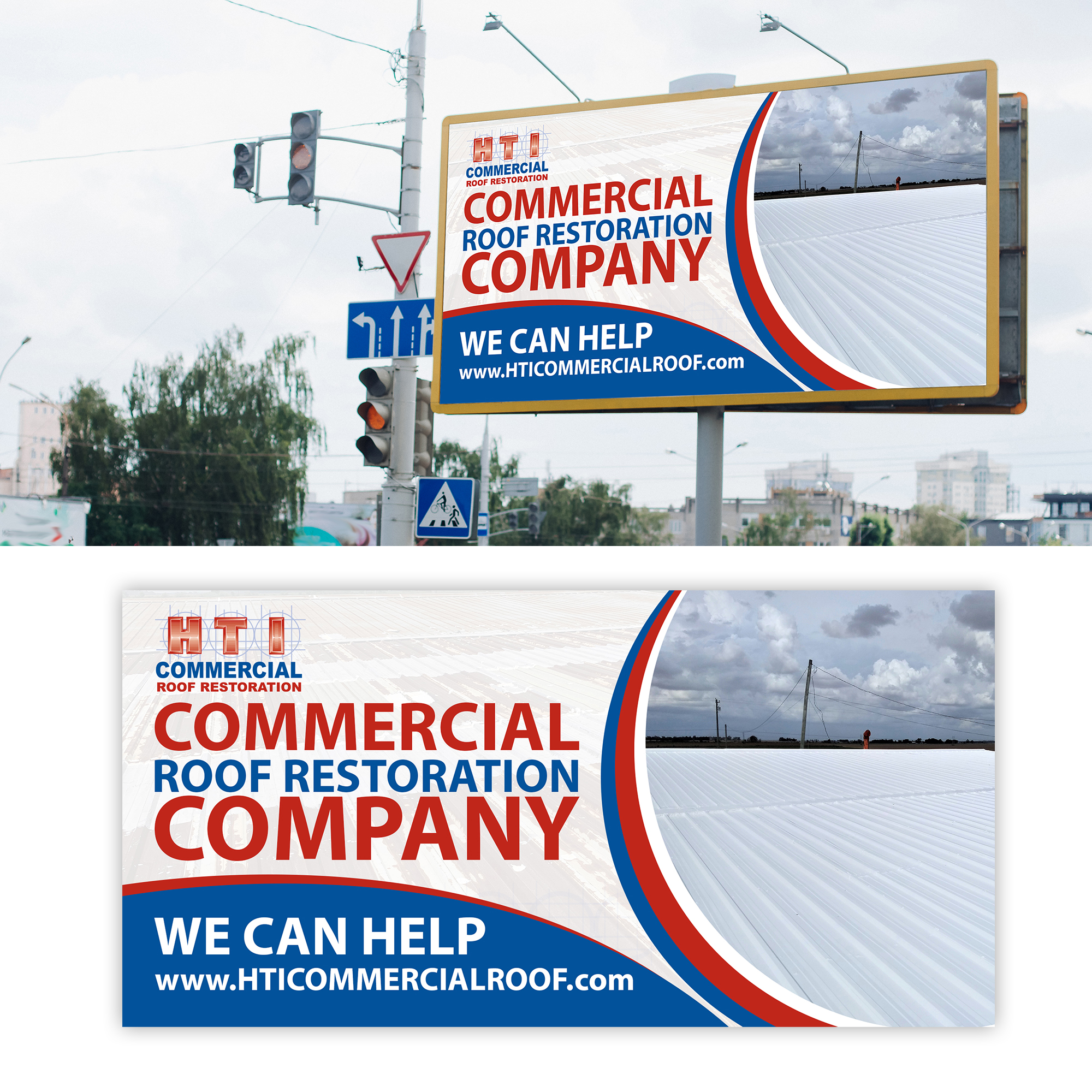 Diseño de Cartelera por debdesign para HTI Commercial Roof Restoration.com | Diseño #26359666