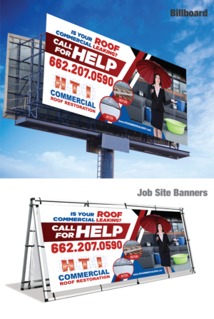 Billboard Design by Deziners Zone for HTI Commercial Roof Restoration.com | Design: #26360073