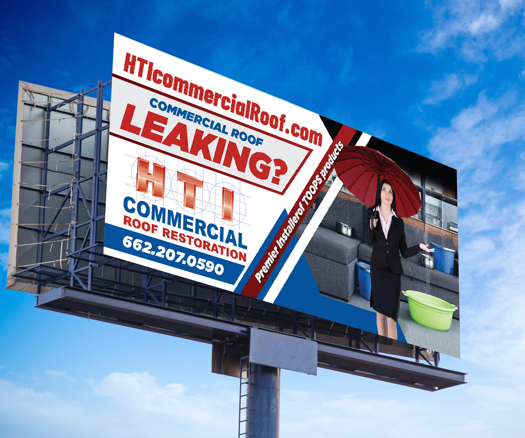 Billboard Design by Deziners Zone for HTI Commercial Roof Restoration.com | Design #26378247