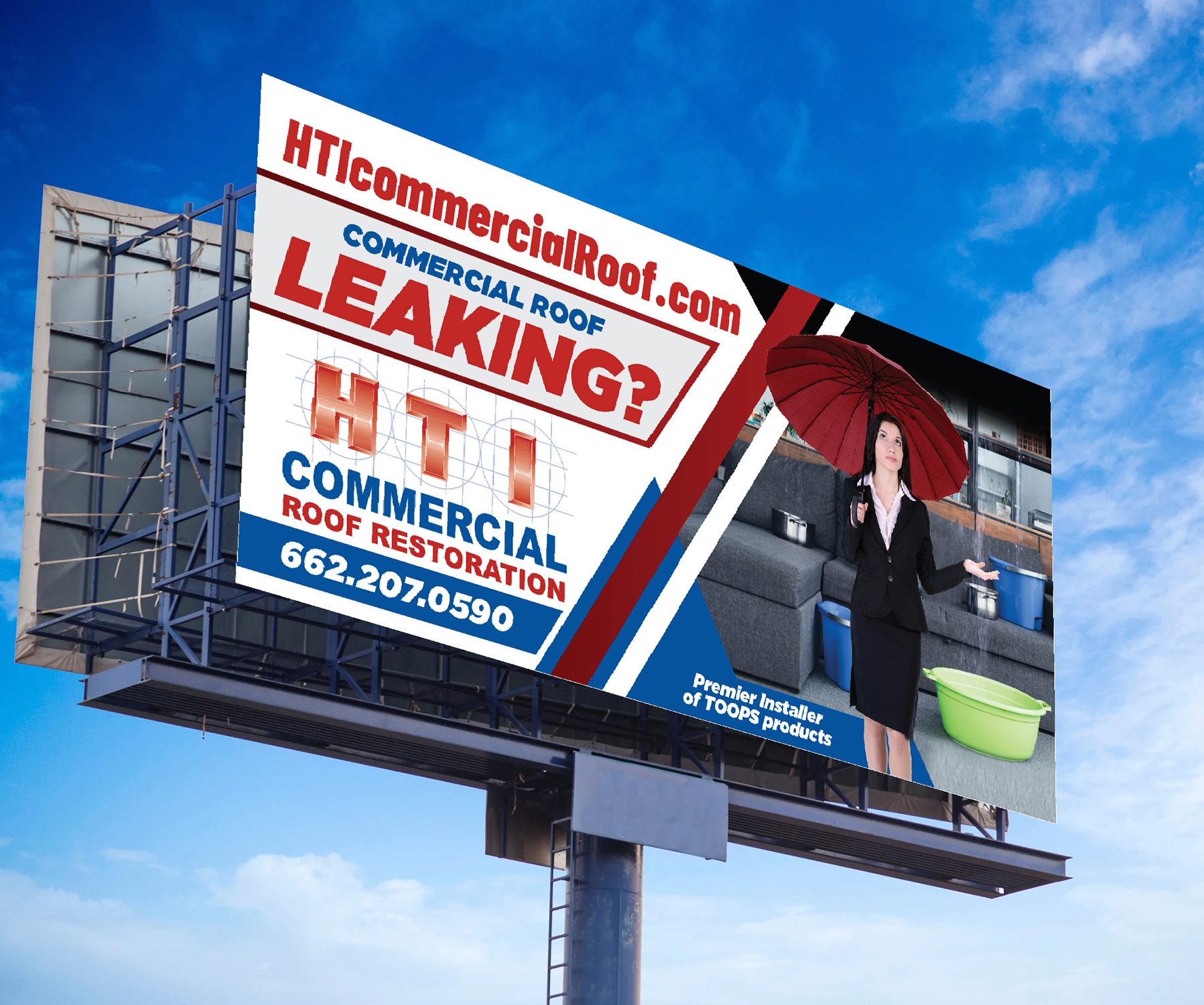 Billboard Design by Deziners Zone for HTI Commercial Roof Restoration.com | Design #26378249