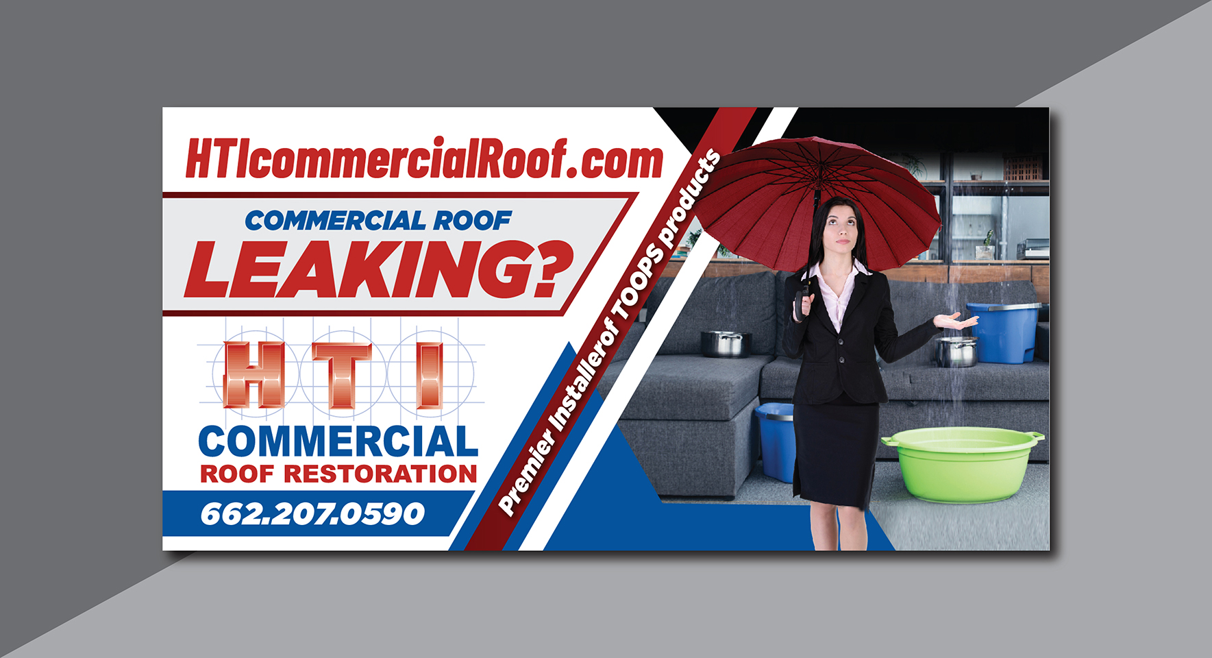 Billboard Design by Deziners Zone for HTI Commercial Roof Restoration.com | Design #26378254