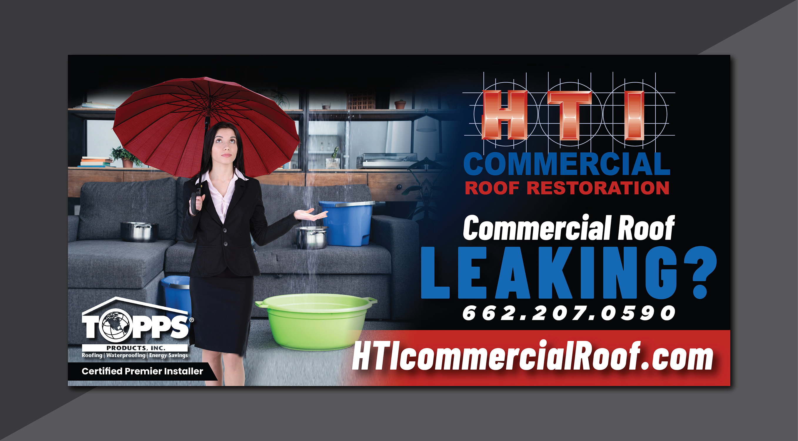 Billboard Design by Deziners Zone for HTI Commercial Roof Restoration.com | Design: #26389933