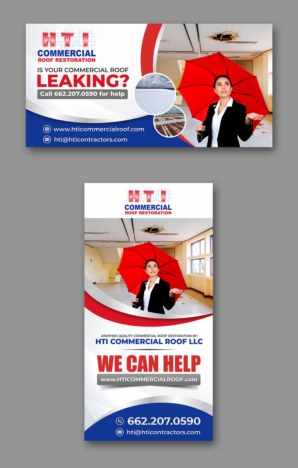 Diseño de Cartelera por ecorokerz para HTI Commercial Roof Restoration.com | Diseño #26358443