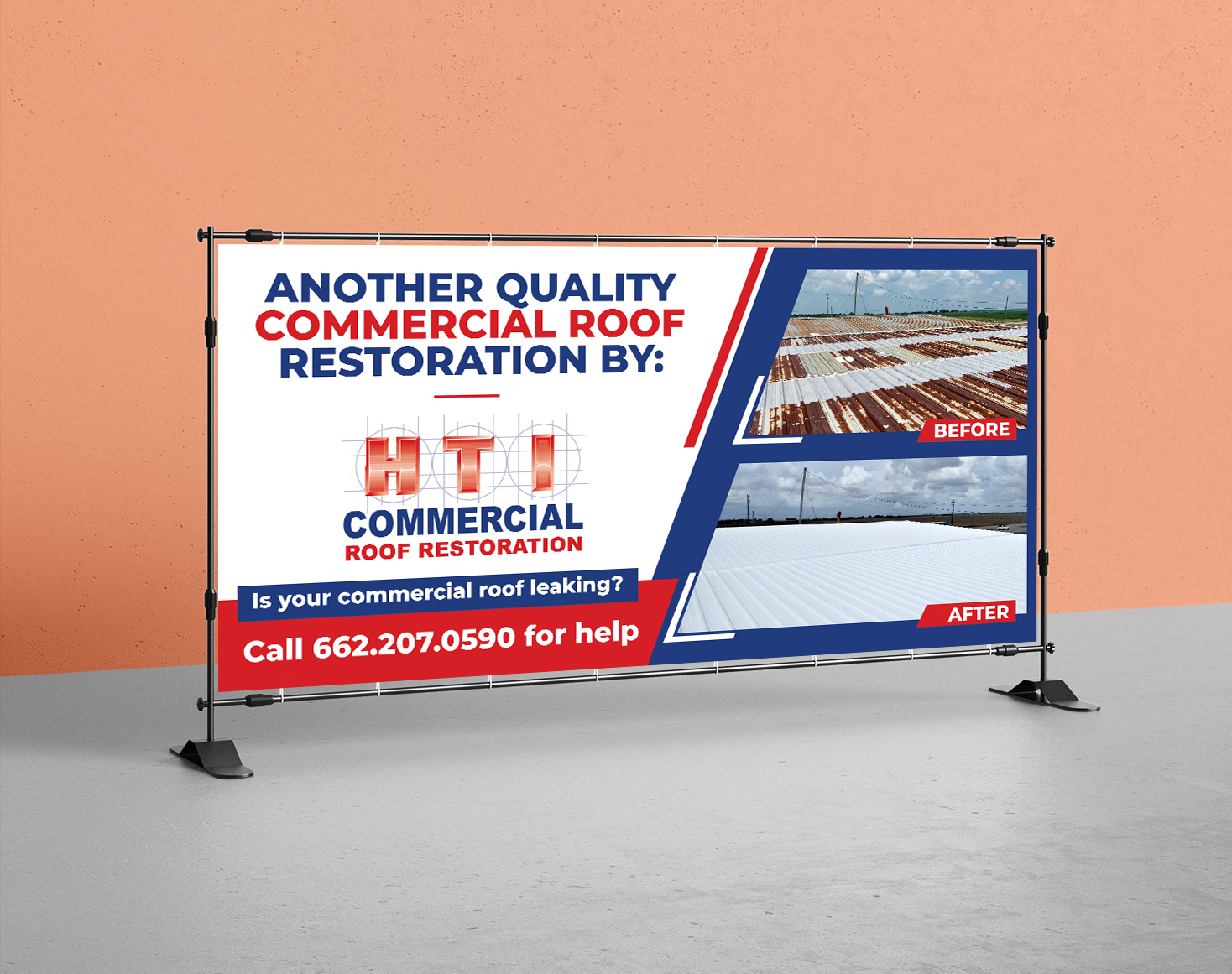 Diseño de Cartelera por Aurora:) para HTI Commercial Roof Restoration.com | Diseño #26360878