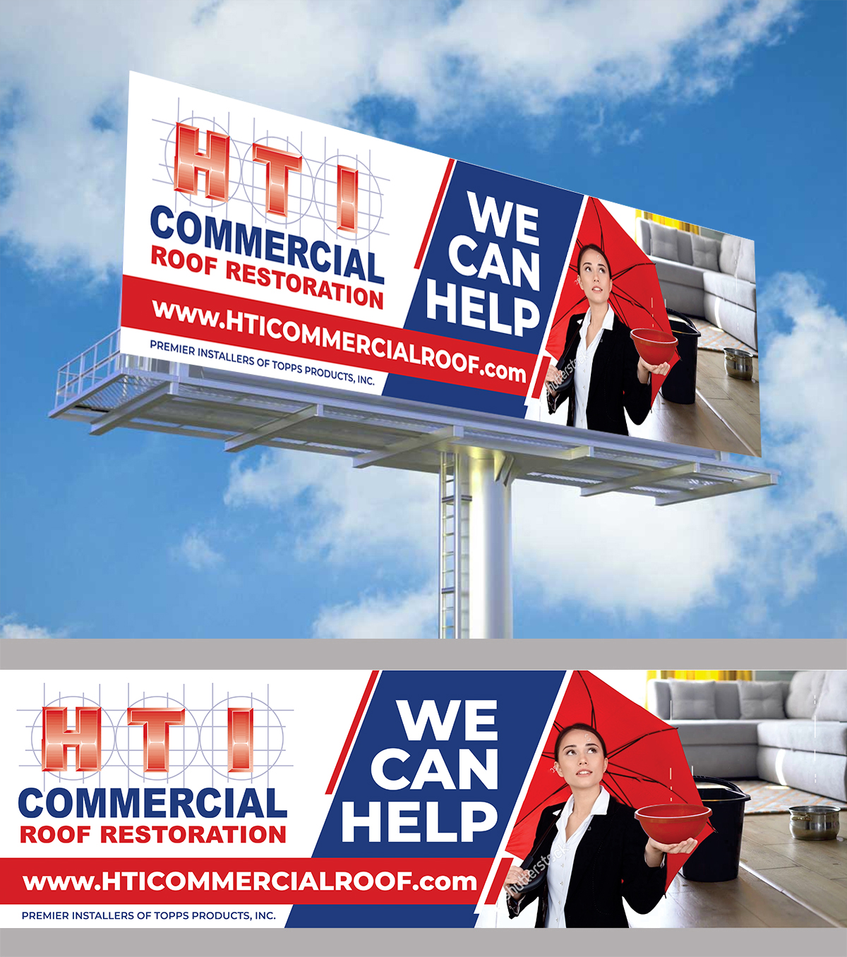 Design de Panneau par Aurora:) pour HTI Commercial Roof Restoration.com | Design #26368648