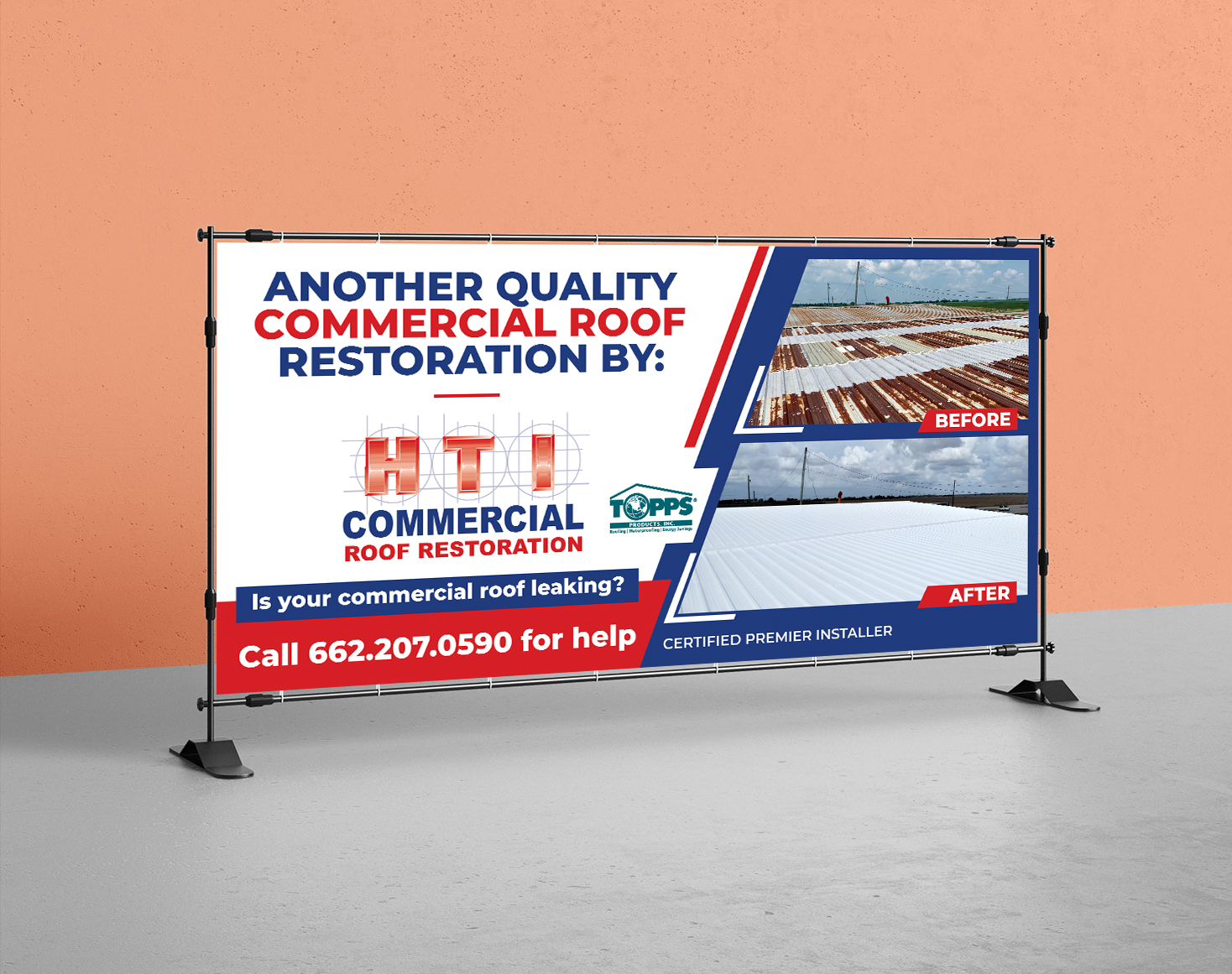 Diseño de Cartelera por Aurora:) para HTI Commercial Roof Restoration.com | Diseño #26390184