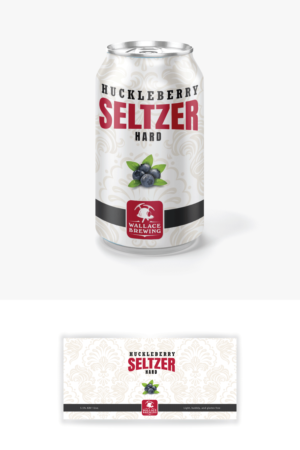 Wallace Brewing Company Huckleberry Hard Seltzer Can. | Graphic Design by bright design