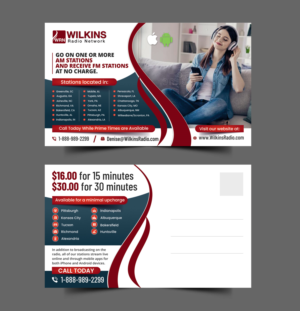 Postcard Design by ecorokerz for Wilkins Radio Network | Design: #26363419