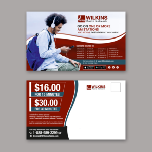Postcard Design by ecorokerz for Wilkins Radio Network | Design: #26366159