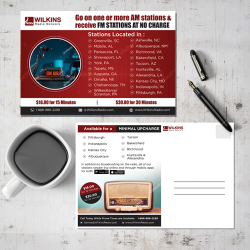 Postcard Design by Schöpfer for Wilkins Radio Network | Design #26372060