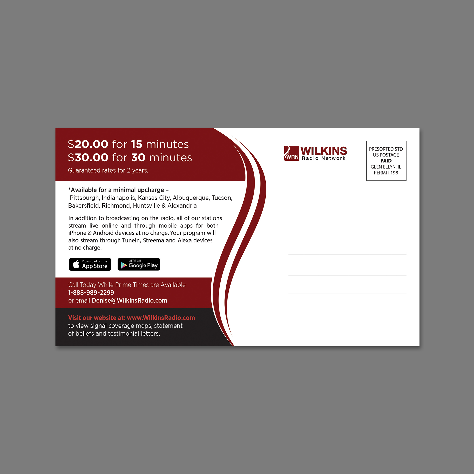 Diseño de Postal por GraphicsGuru para Wilkins Radio Network | Diseño #27261751