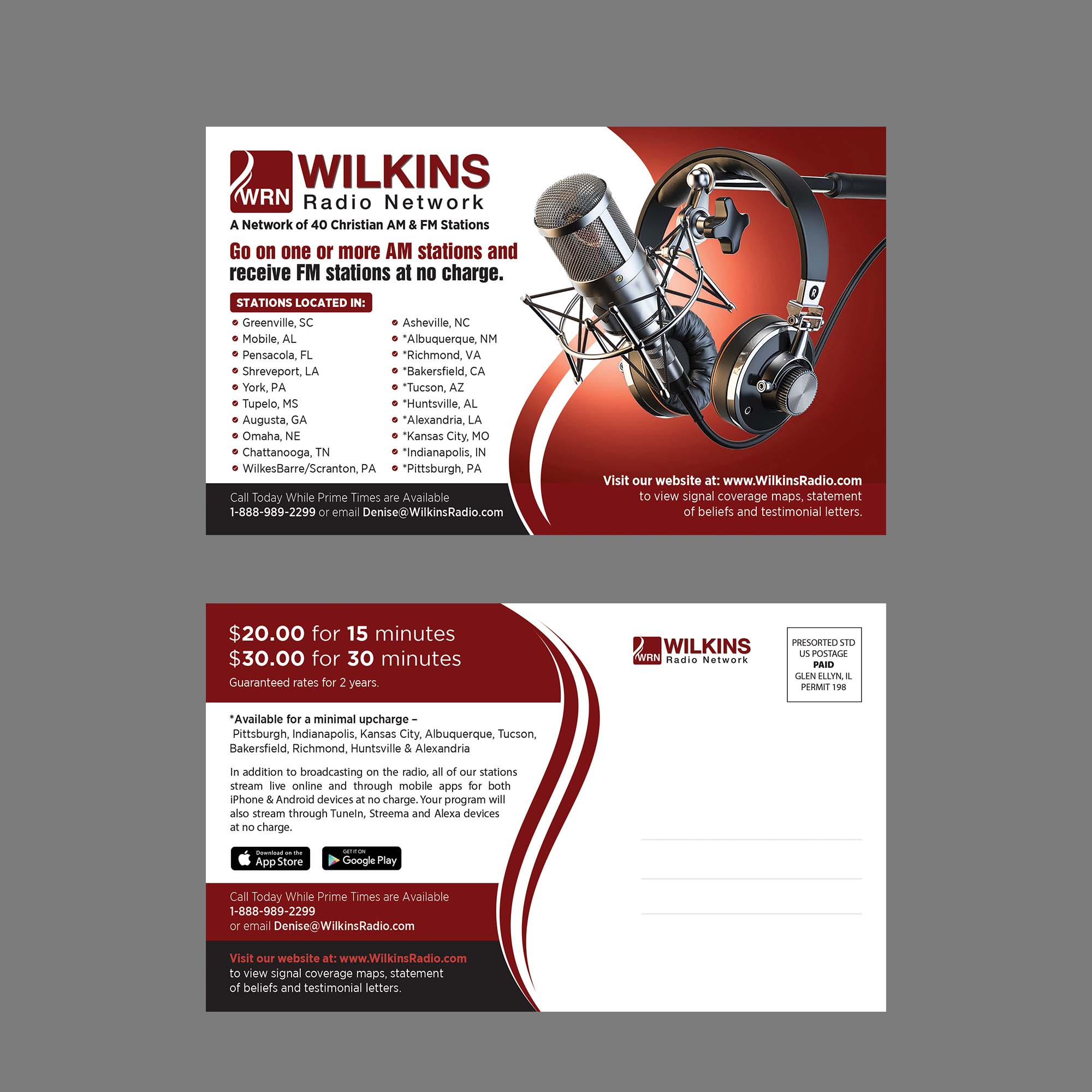 Diseño de Postal por GraphicsGuru para Wilkins Radio Network | Diseño #27261938