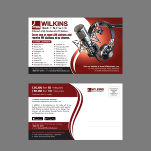 Postcard Design by GraphicsGuru for Wilkins Radio Network | Design: #27262181