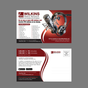 Postcard Design by GraphicsGuru for Wilkins Radio Network | Design: #27262334