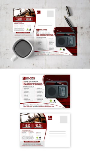 Group of 40 Radio Stations Needs a Marketing Post Card | Postkarten-Design von ZeneFashions