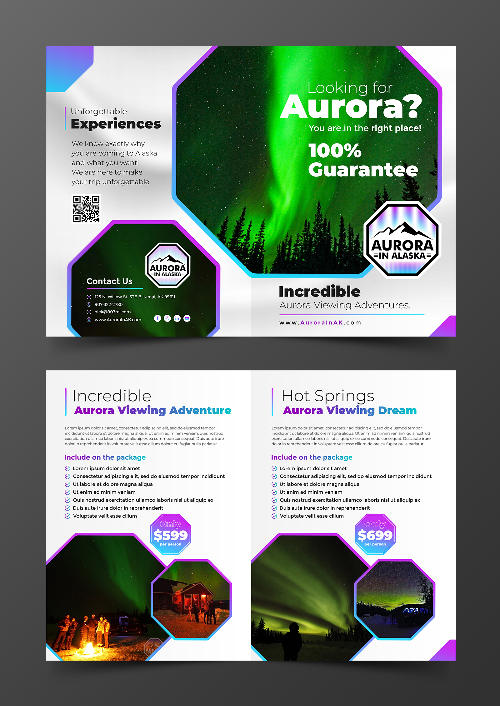 Brochure Design by ecorokerz for Aurora in Alaska | Design #26364893