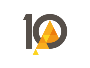 Celebrating 10 years (next to logo) | Logo Design by nicholash